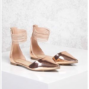 Metallic Pointed Toe Flats